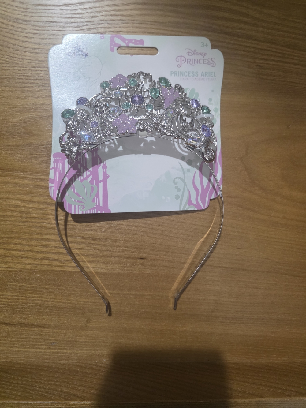 Disney Princess Ariel Silver Tiara Headband with Green and Purple Gems